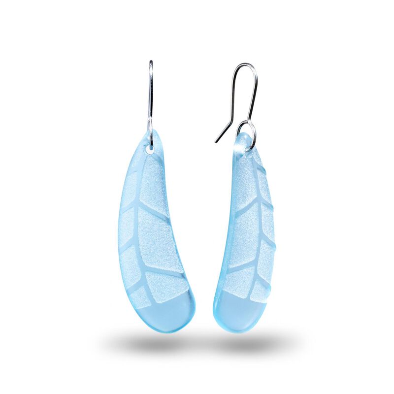 StoneArrow Jewellery Huia Feather Earrings - Light Blue image number 0